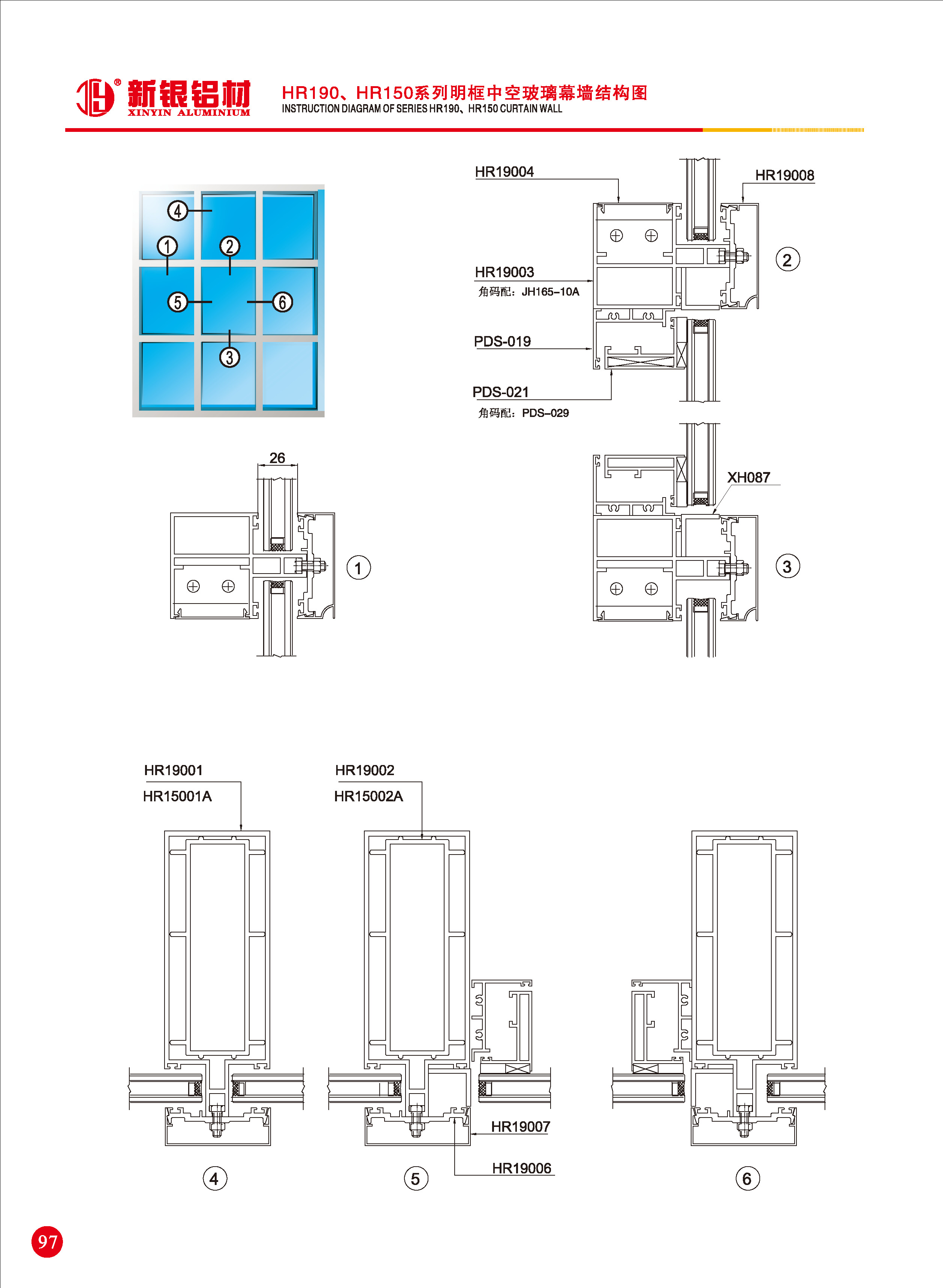 HR190、150系列明框幕墙