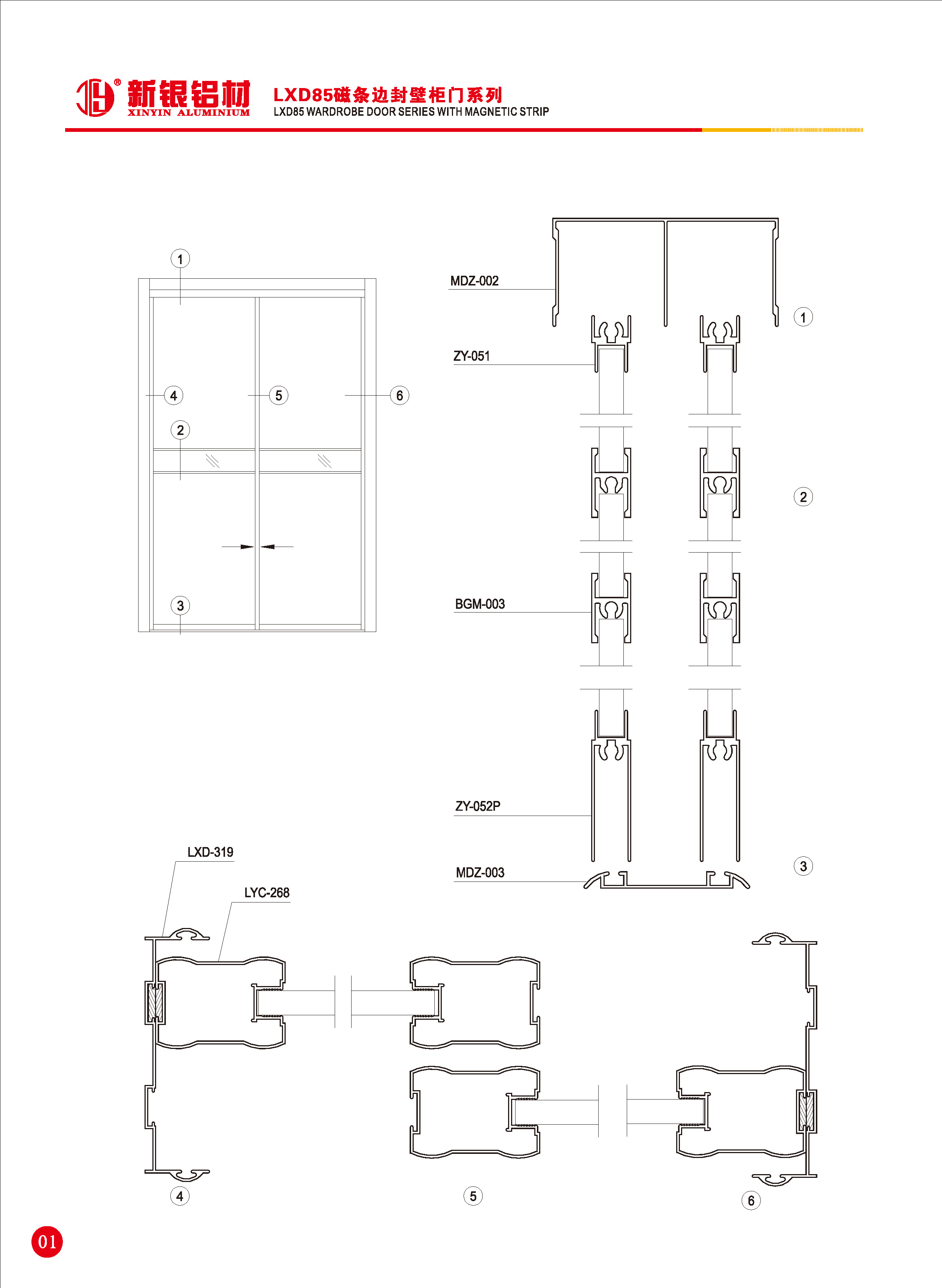 LXD85磁条边封壁柜门系列