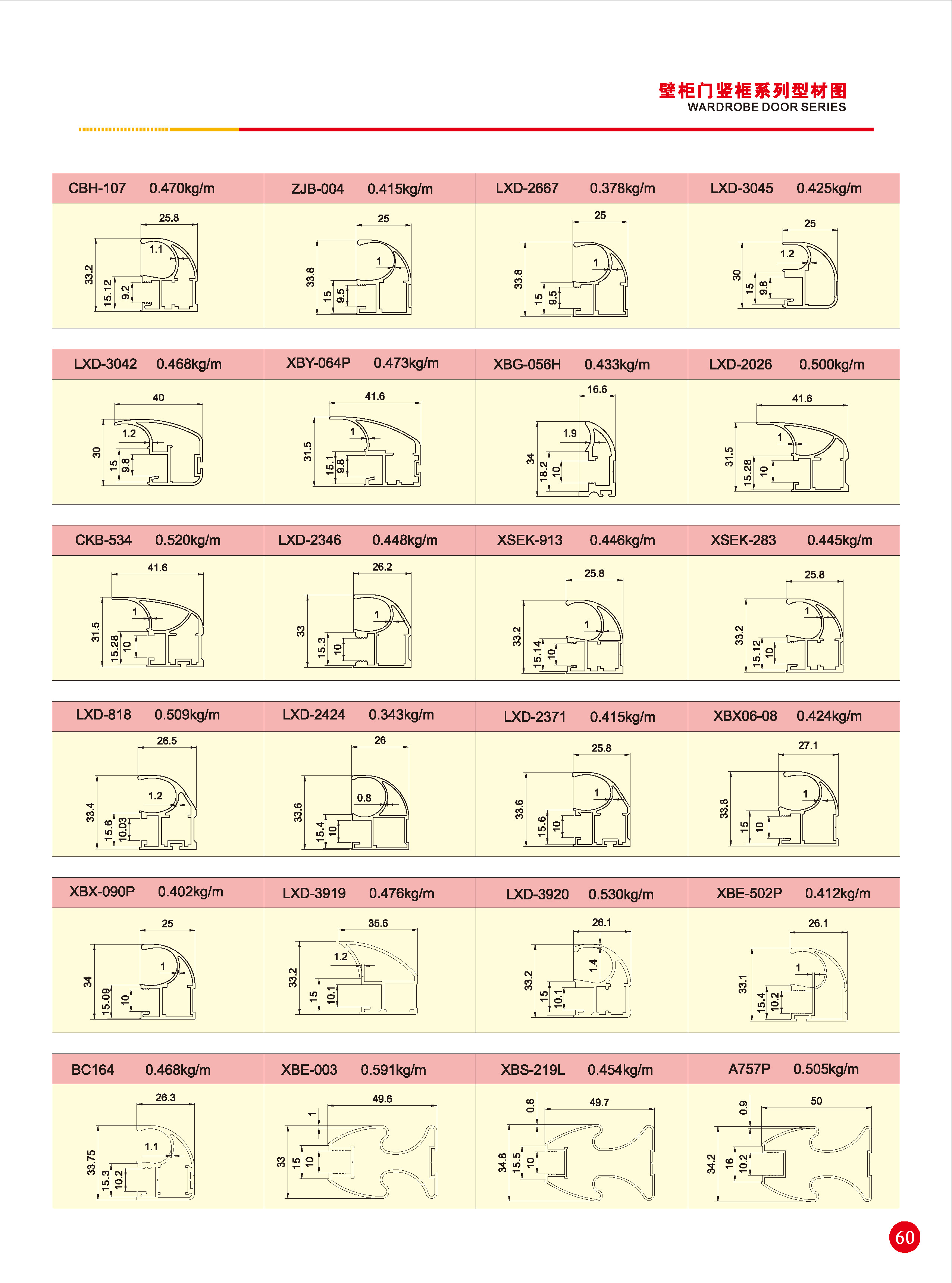 壁柜门竖框系列